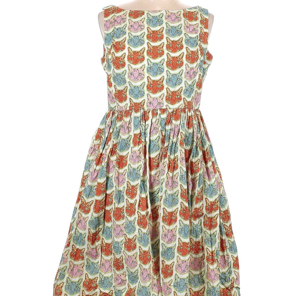 Modcloth Saint Geraldine "The Moment is Meow" Fit Flare Dress Cat Print - Picture 3 of 4